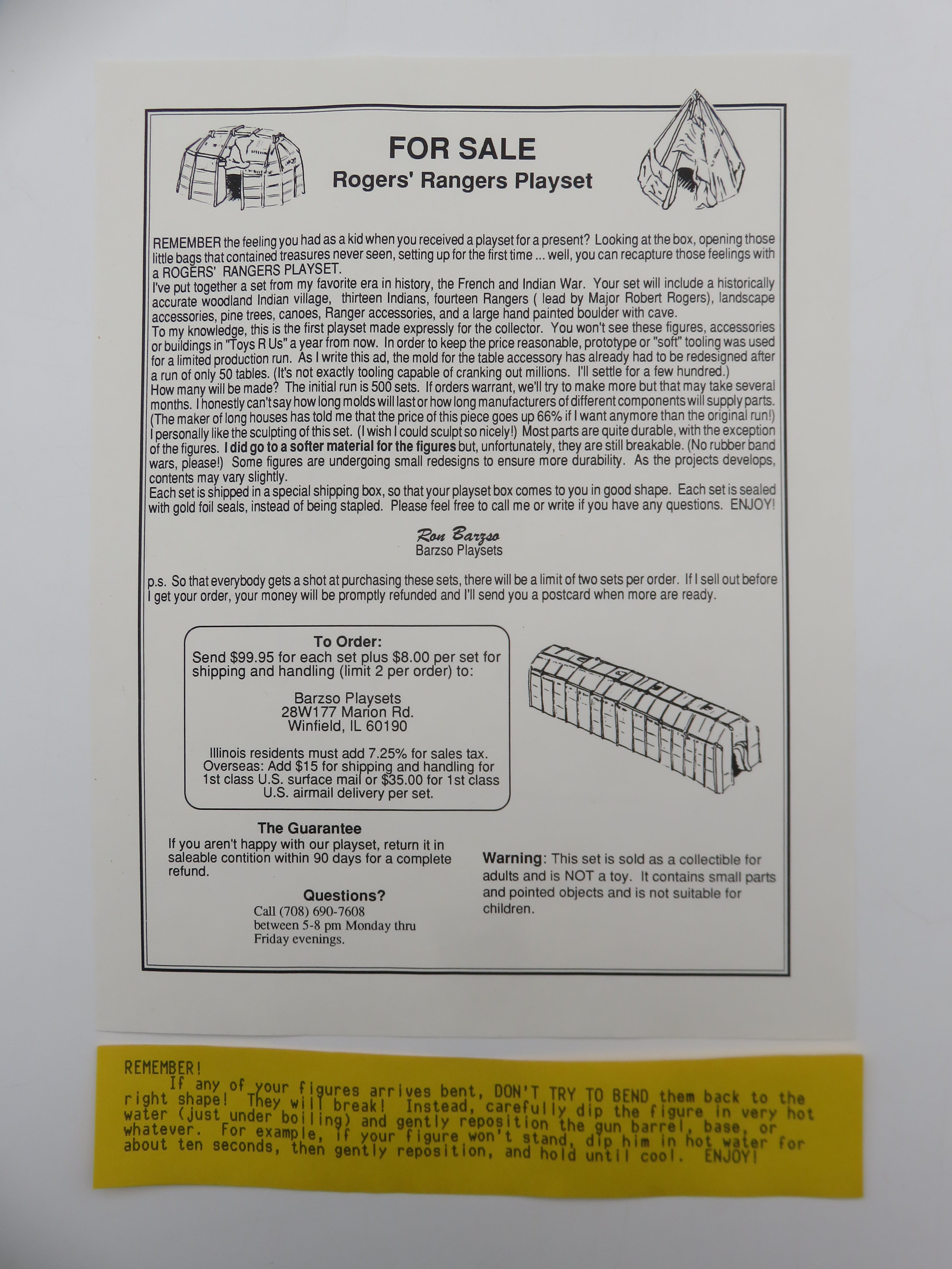 VINTAGE Rogers' Rangers Attack on St. Francis Playset - Barzso Playsets (1993) Collectible